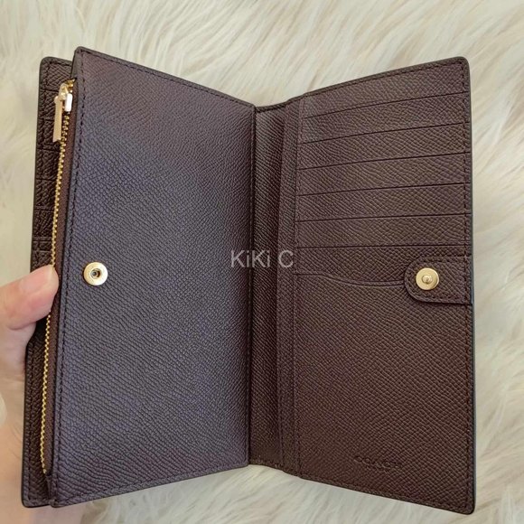 Coach Slim Zip Wallet Gold/Black CK444 - Picture 6 of 8